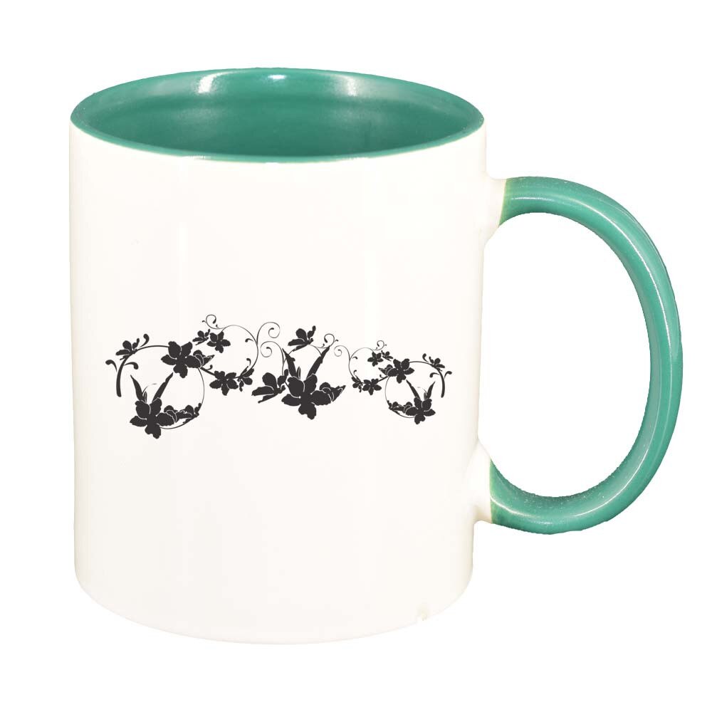 Cana Model Floral, interior verde, 330ml, D282