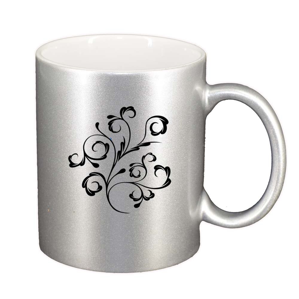 Cana Model Floral, argintiu sidefata, 330ml, D281