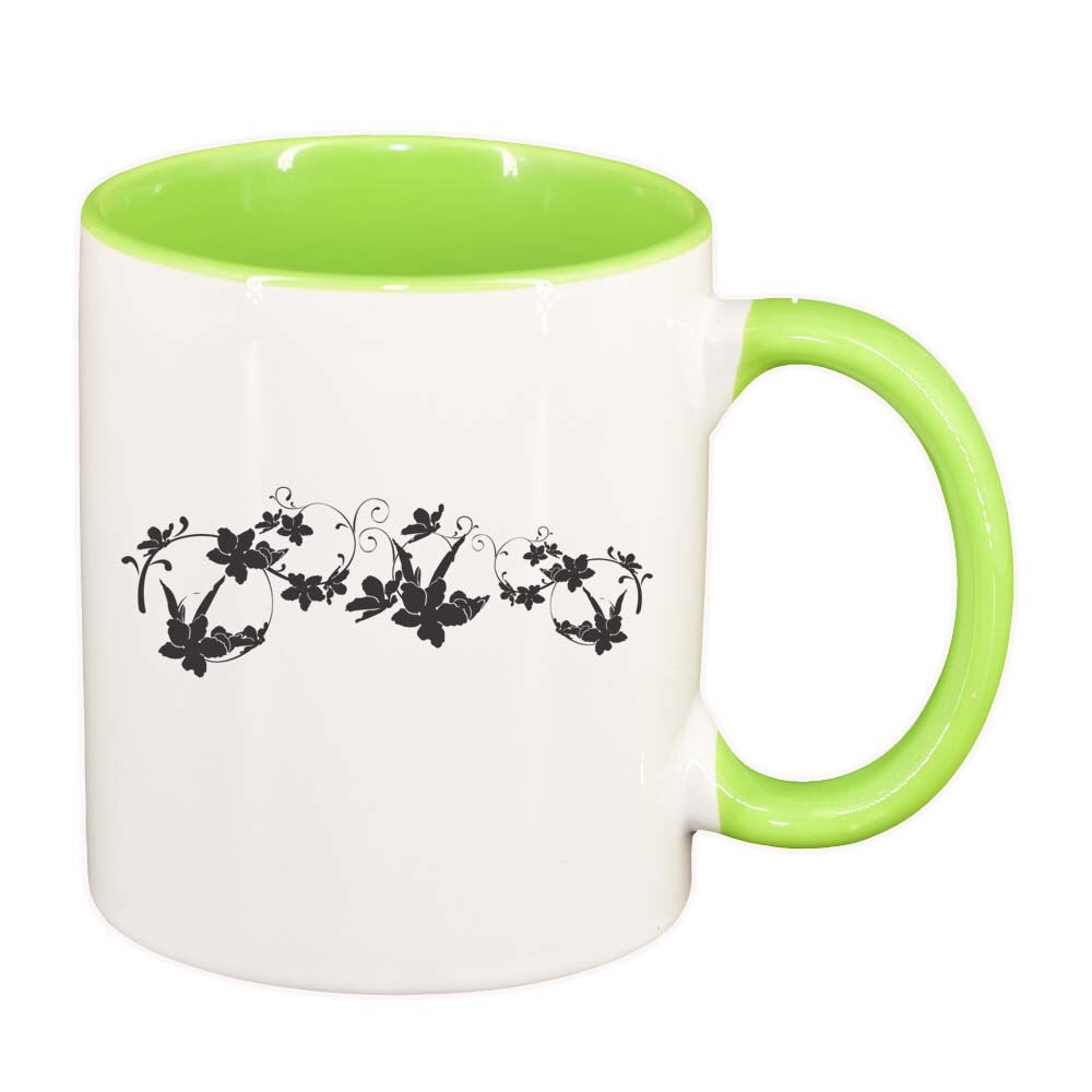 Cana Model Floral, interior verde deschis, 330ml, D282