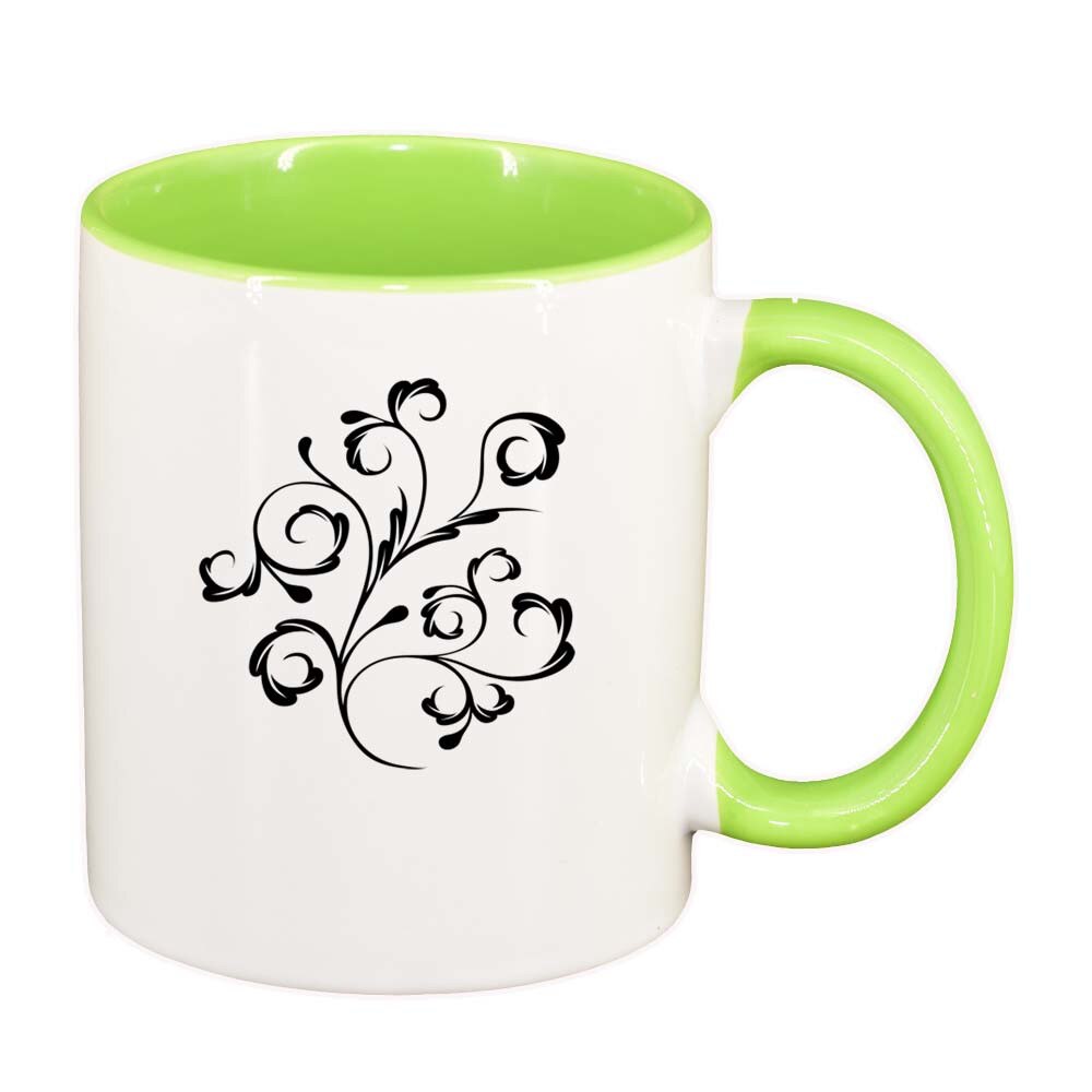 Cana Model Floral, interior verde deschis, 330ml, D281