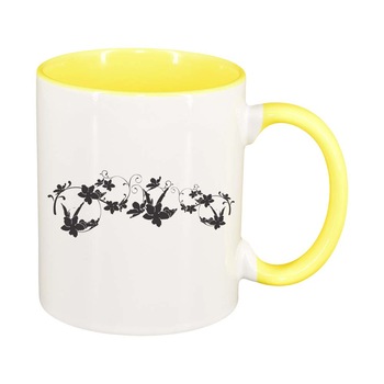 Cana Model Floral, interior galben, 330ml, D282 Cana Model Floral, interior galben, 330ml, D282