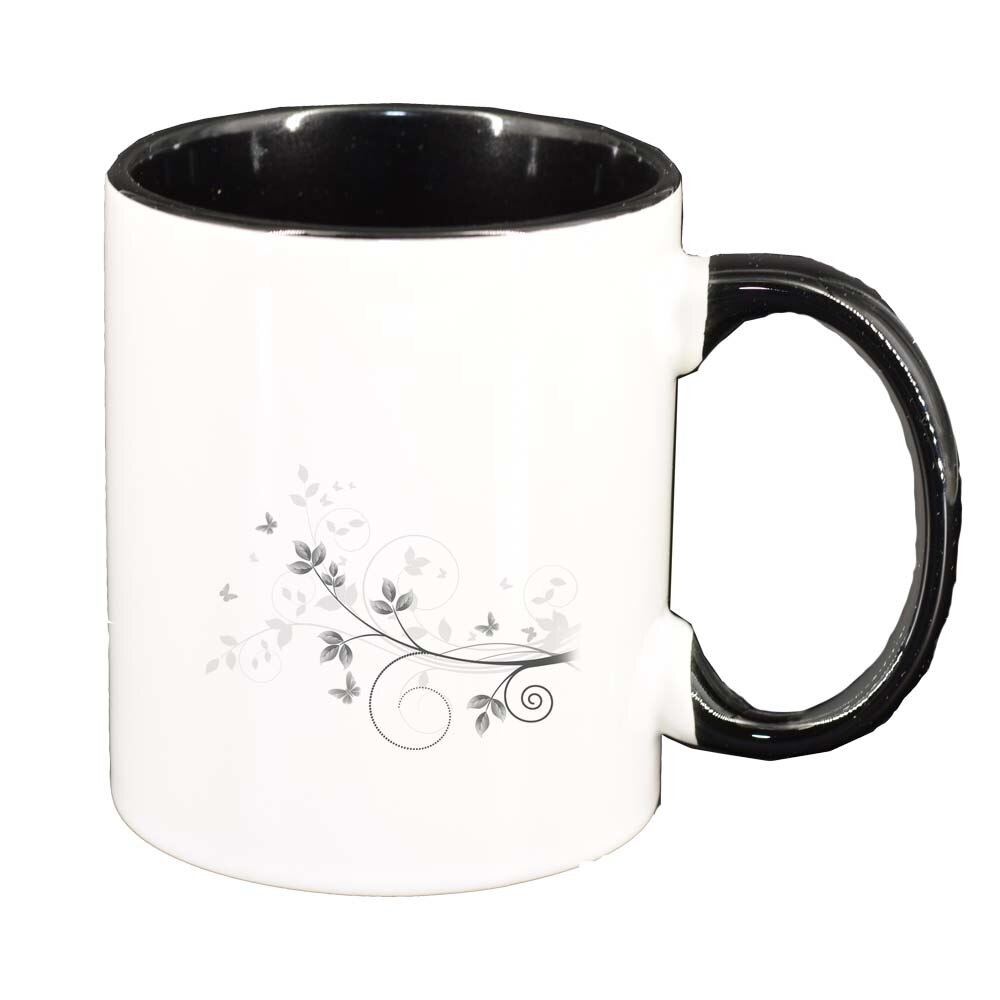 Cana Model Floral, interior negru, 330ml, D280