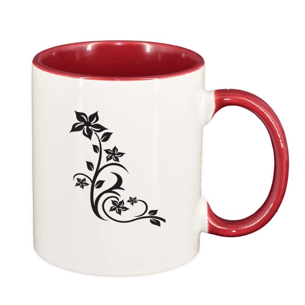 Cana Model Floral, interior rosu, 330ml, D279