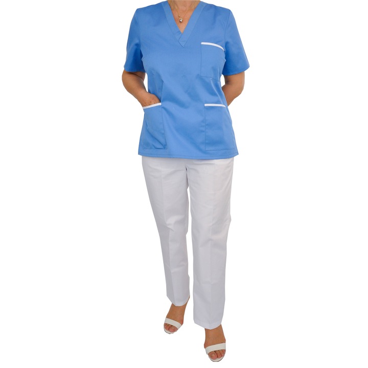 Costum medical, bleu, marimea 52