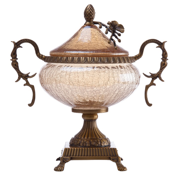 Bomboniera rotunda din sticla model crapat 31*17,5*32cm