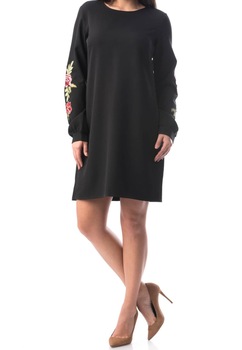 Rochie cu broderie, Negru Rochie cu broderie, Negru
