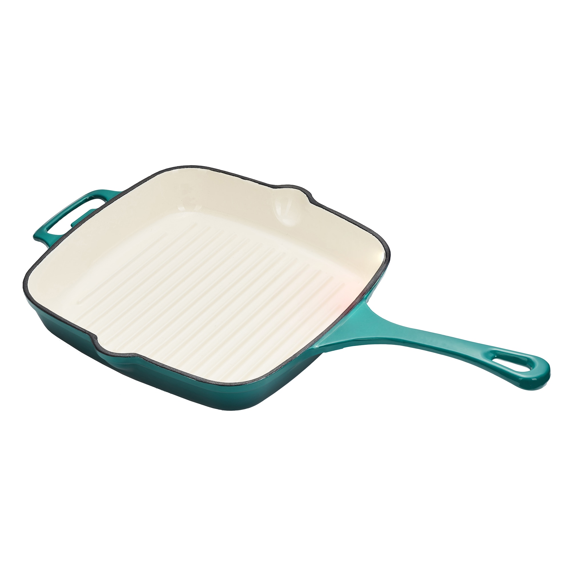 Tigaie grill fonta emailata Cooking by Heinner, Taste of Home by Chef Bontea, inductie, 26.5 x 26.5 x 5 cm - eMAG.ro
