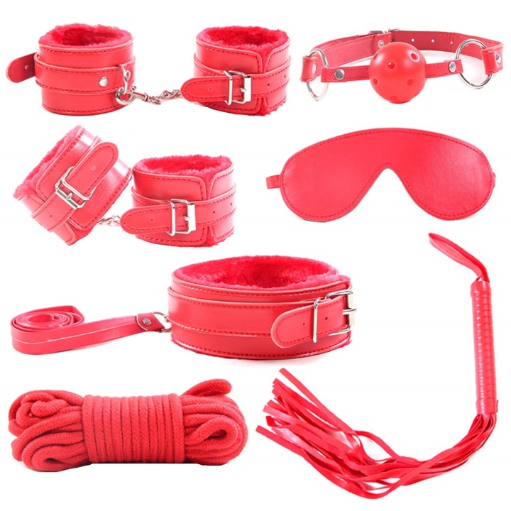 Комплект еротични аксесоари, За възрастни, Забавен, 7 части