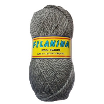 Fir tricotat, Filanina, Lana 100%, Gri deschis , 80 m Fir tricotat, Filanina, Lana 100%, Gri deschis , 80 m