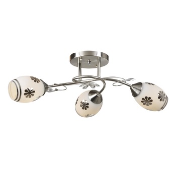 Lustra Lampex Murcia, E 27, 3x 60 W, Metal/Sticla, Alb/Argintiu Lustra Lampex Murcia, E 27, 3x 60 W, Metal/Sticla, Alb/Argintiu