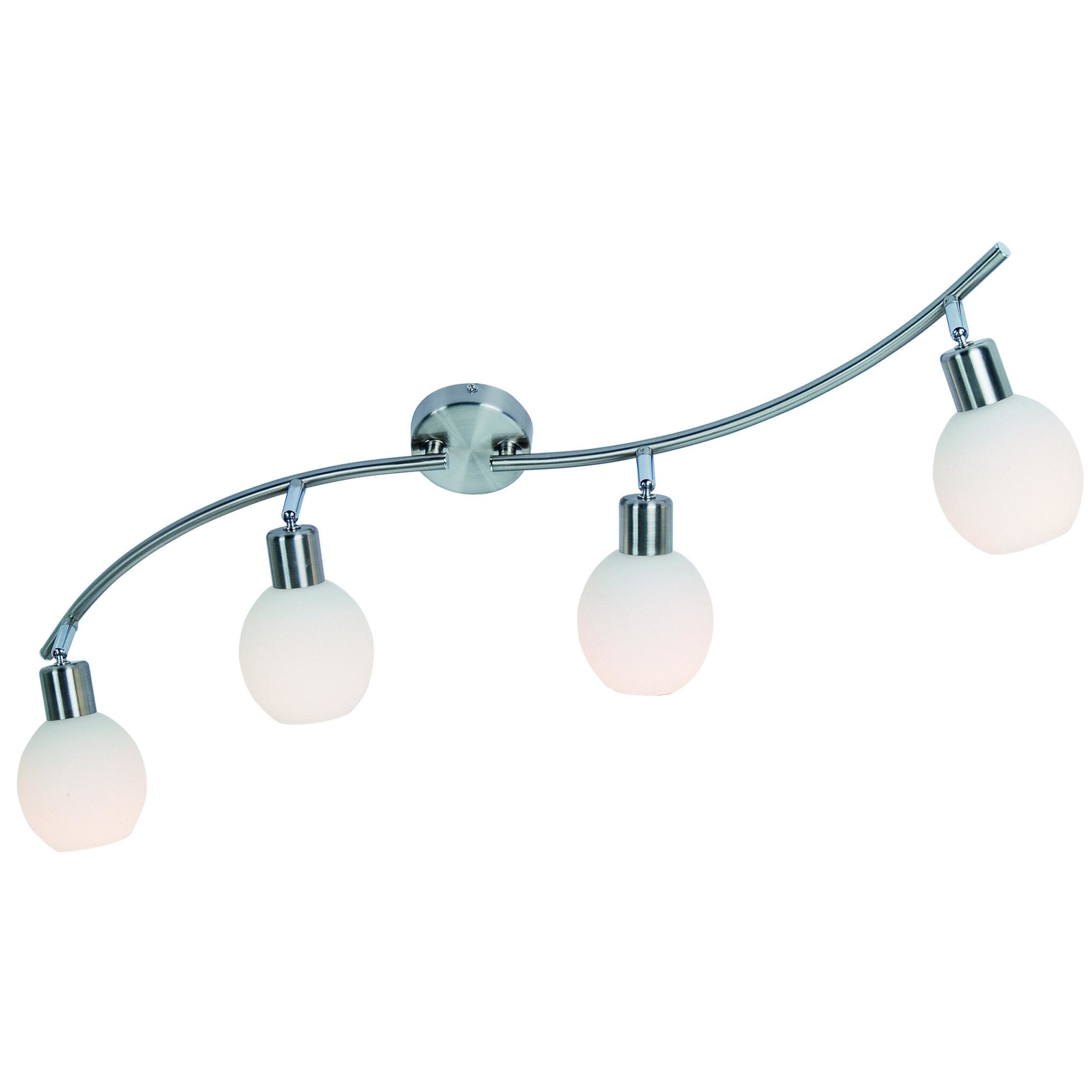 Plafoniera Lampex Napoli Strip 4, E14, 4 x 40 W, Argintiu