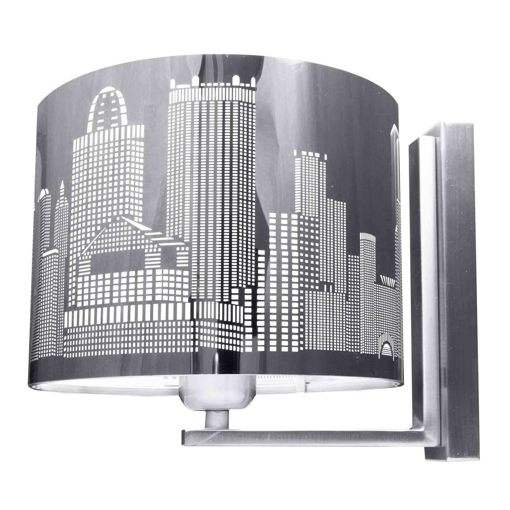 Lampa de perete ,,Little City'', Lampex, 20 cm, 60W, Argintiu