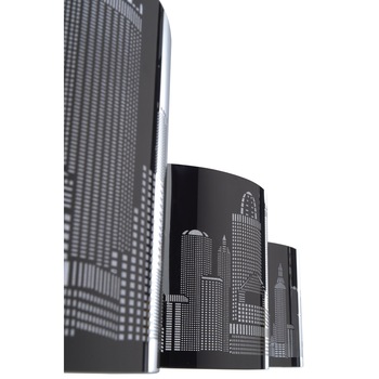 Lustra ,,City'', Lampex, 80 cm, 3 x 60W, Argintiu Lustra ,,City'', Lampex, 80 cm, 3 x 60W, Argintiu