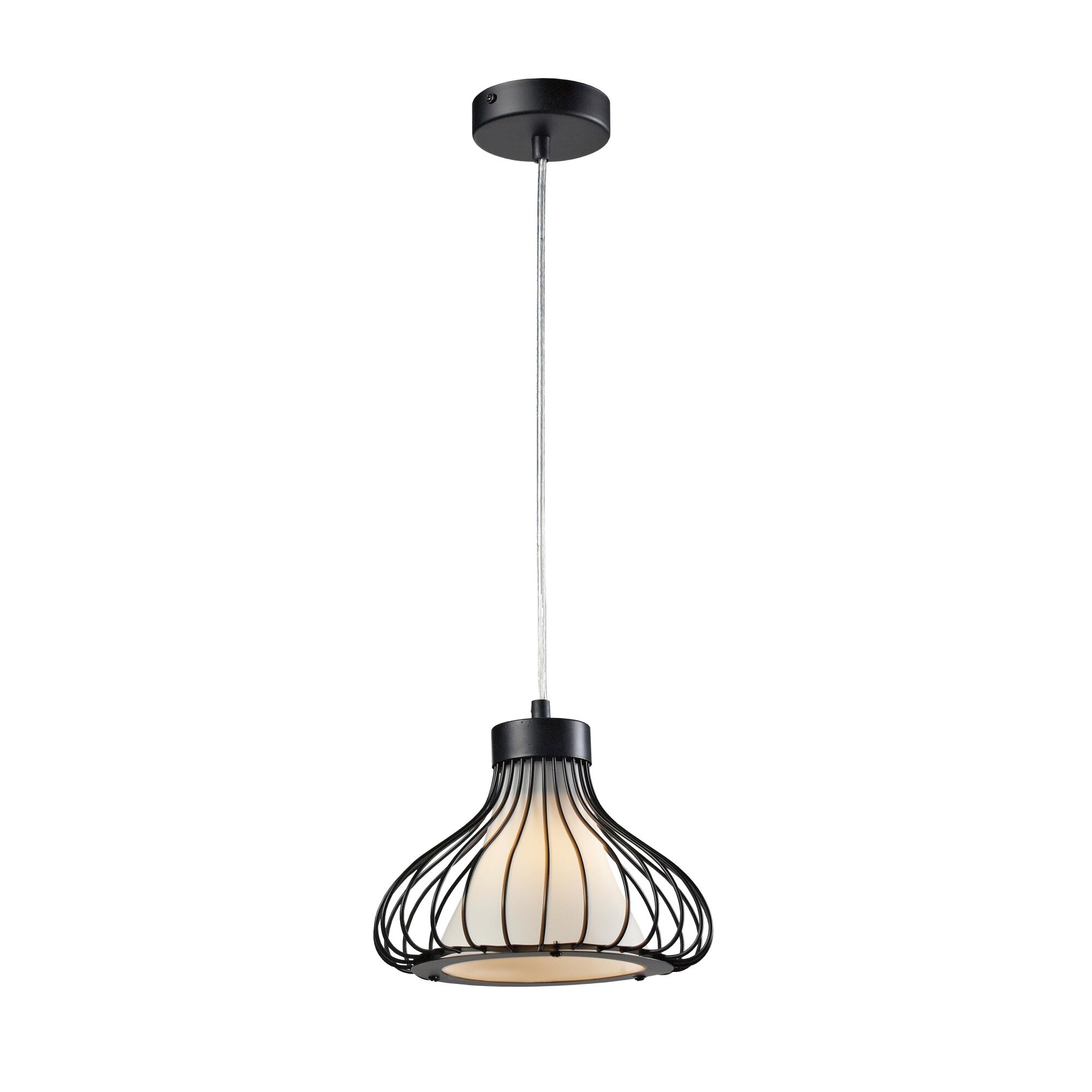 Lampa tip pendul ,,Kenya'', Lampex, 120 cm, 60W, Negru/Alb