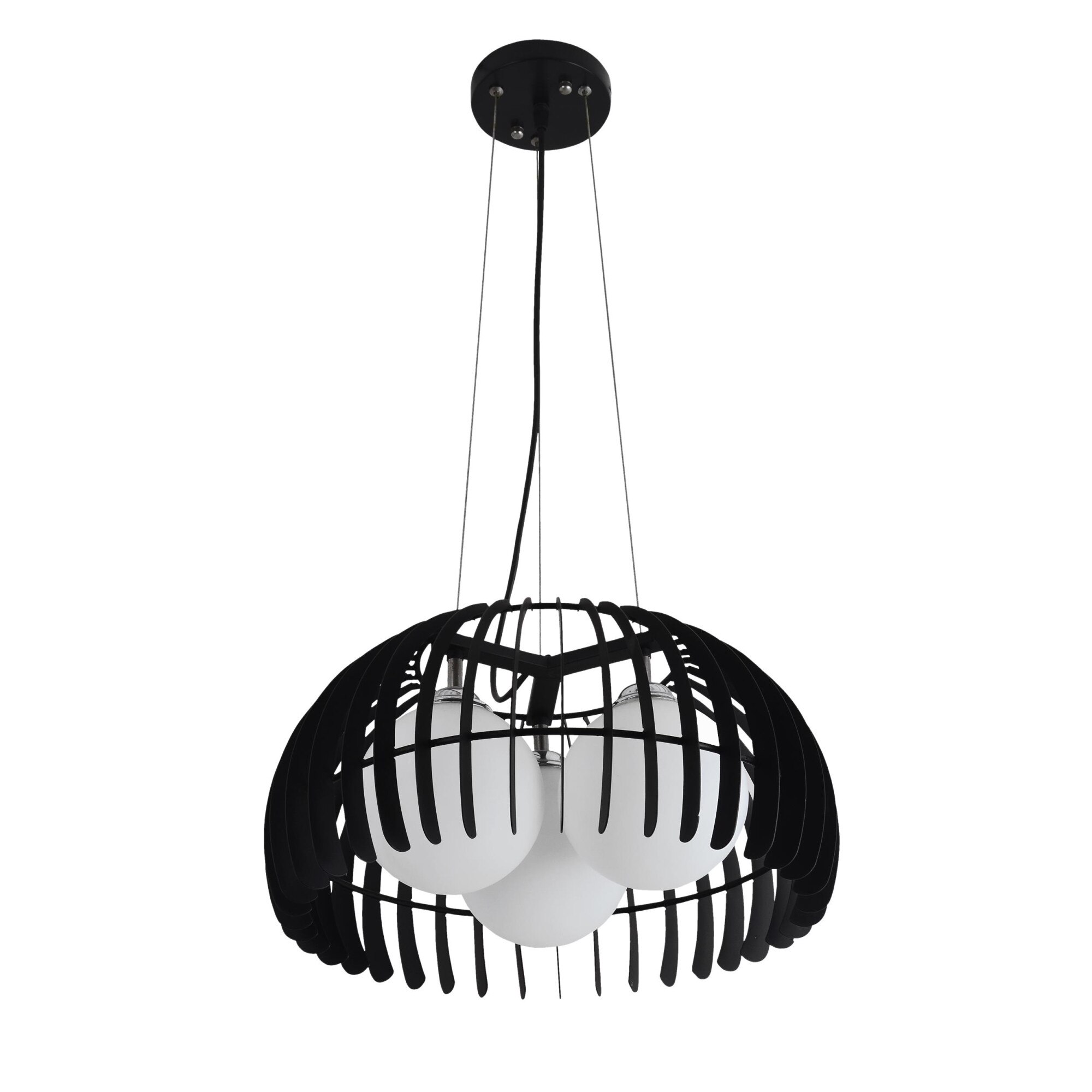 Lampa tip pendul ,,Liwia'', Lampex, 80 cm, 3 x 60 W, Negru