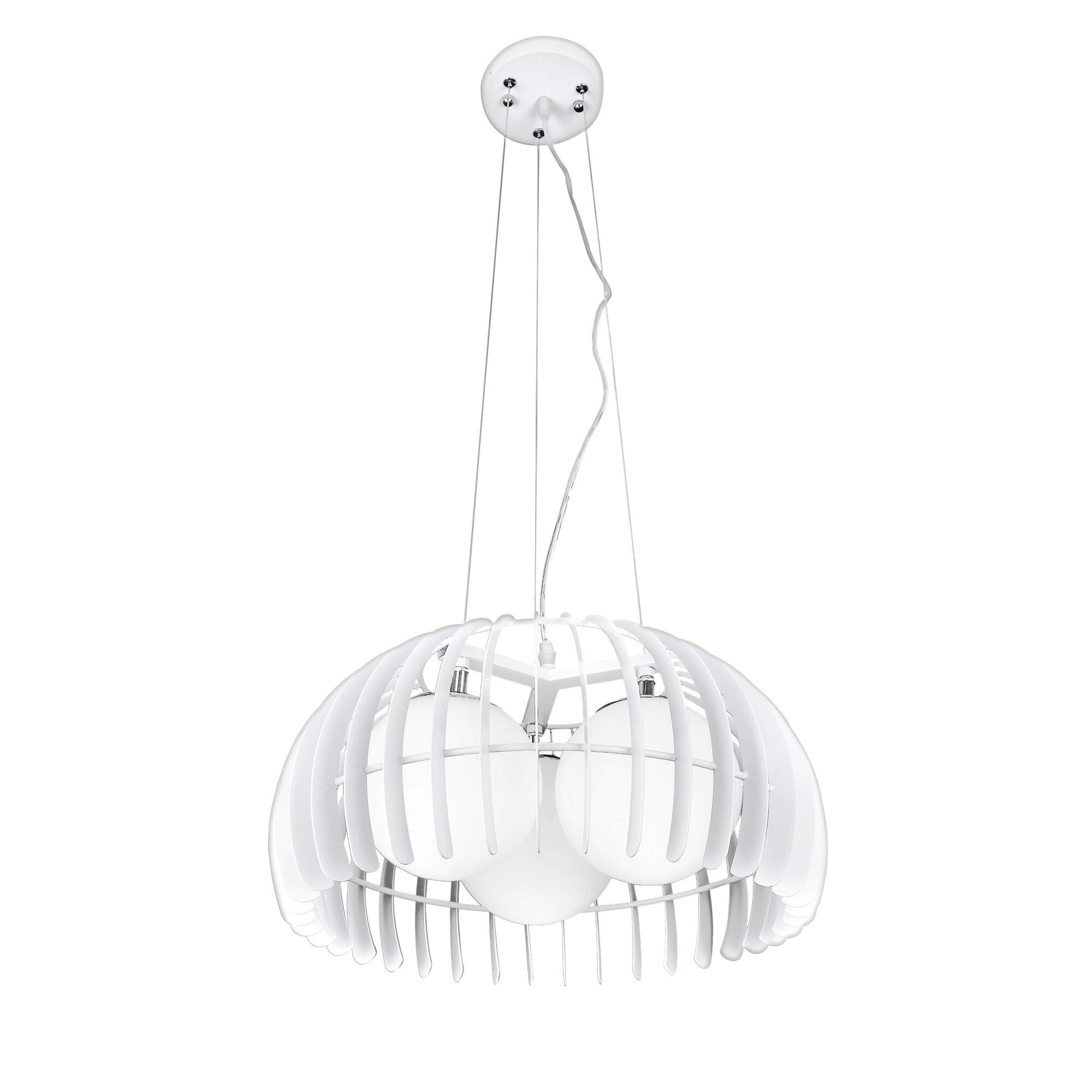 Lampa tip pendul ,,Liwia'', Lampex, 80 cm, 3 x 60w, Alb