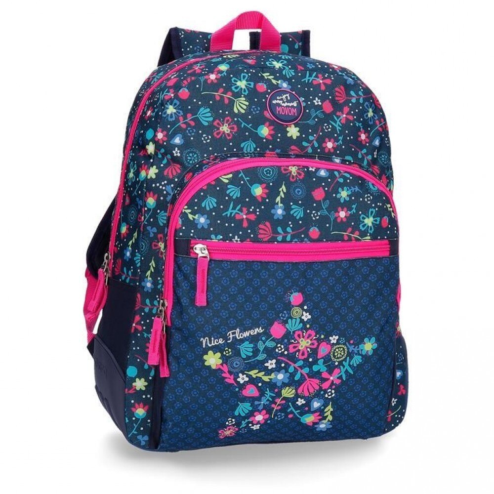 Rucsac 44 cm 2 compartimente Movom Nice Flowers