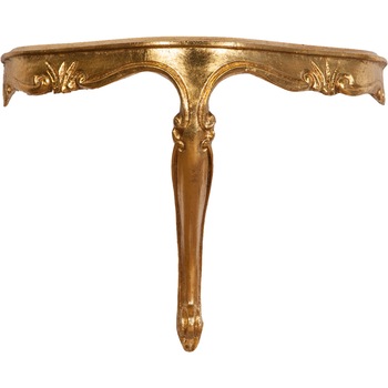 Raft de perete, TUSCAN FURNITURE, din lemn, finisat cu foita de aur, antichizat, L43xAD21xH32 CM Raft de perete, TUSCAN FURNITURE, din lemn, finisat cu foita de aur, antichizat, L43xAD21xH32 CM