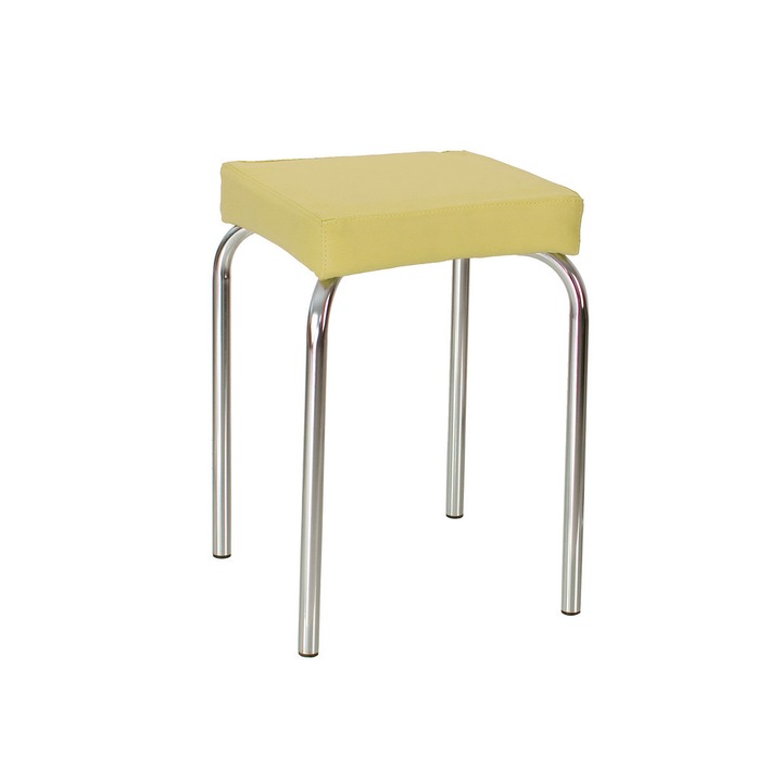 Scaun bucatarie Avida Chrome, Oliv piele ecologica