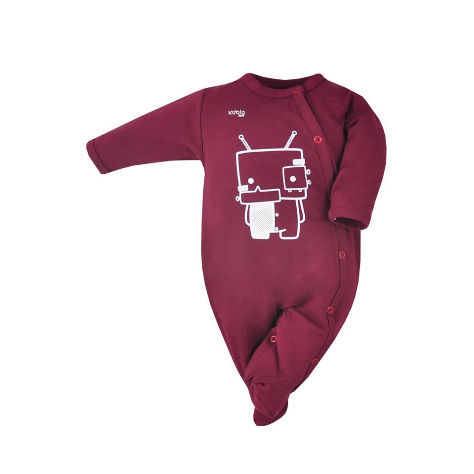 Salopeta cu maneca lunga pentru bebelusi Koala Robot 06-621VI, Visiniu, 68