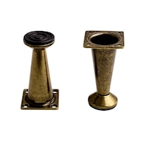 Picior metalic reglabil pentru mobilier, H=100 mm, conic, finisaj alamit antic