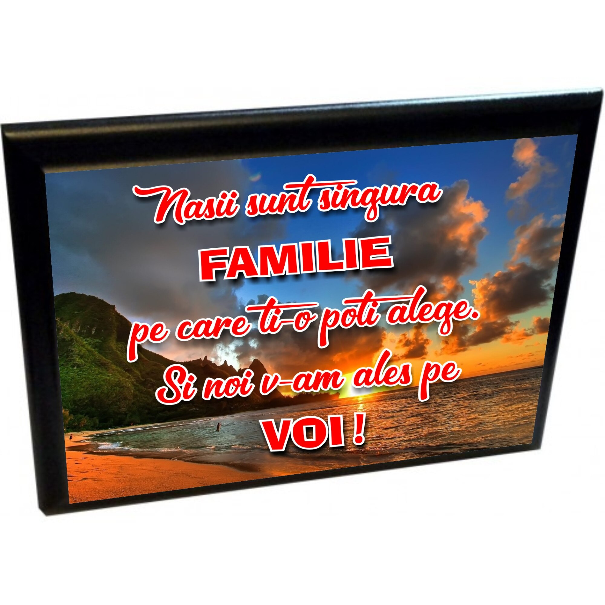 Tablou birou din lemn, negru, dimensiuni 22.5 x 17.5 cm, personalizat 