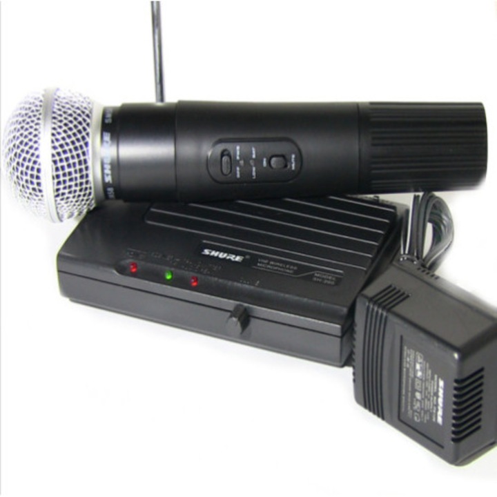 Microfon wireless SHURE SH-200 , leduri indicatoare ,si buton volum, Profesional