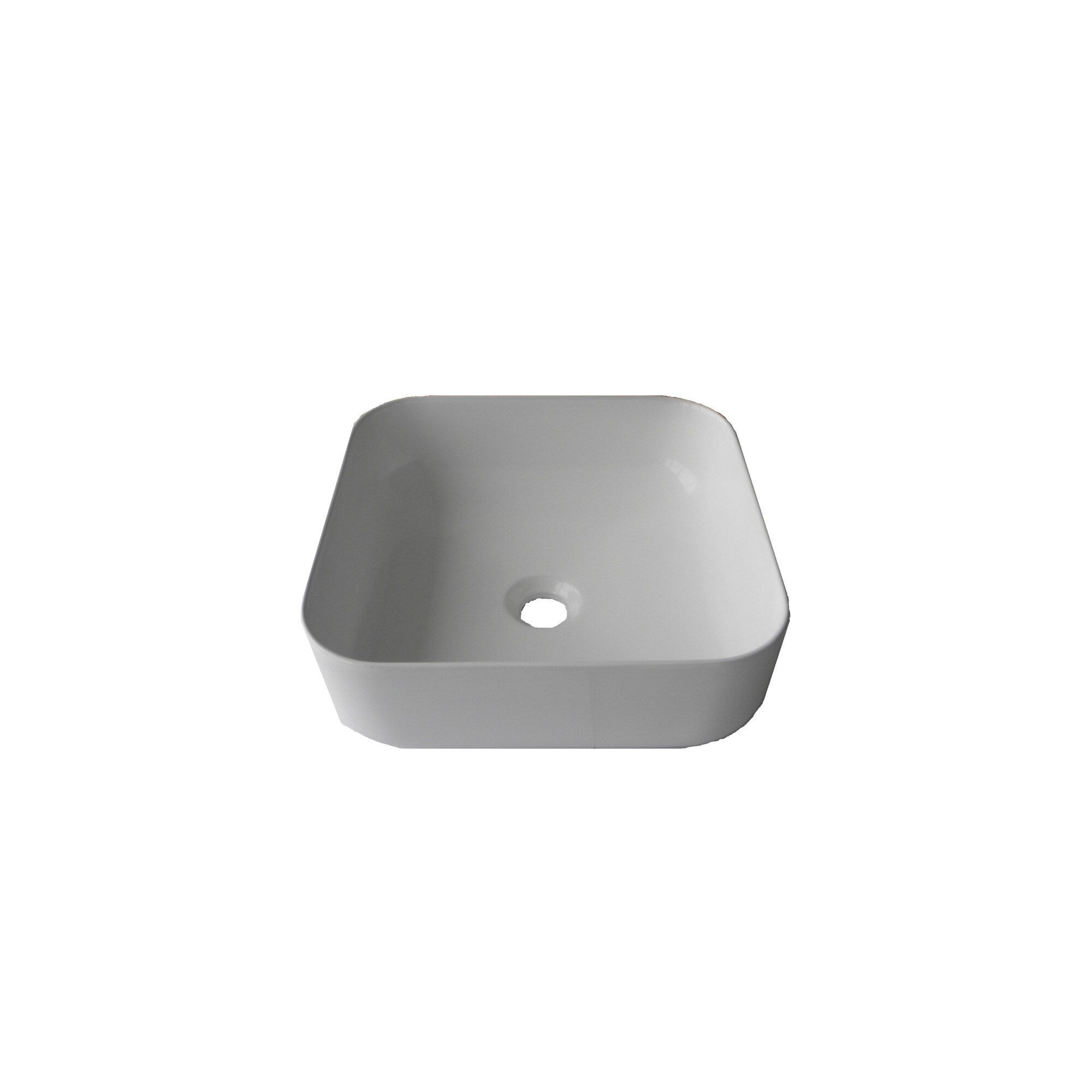 Lavoar pe blat ceramic Patrat - 39 cm Alb , Y 508