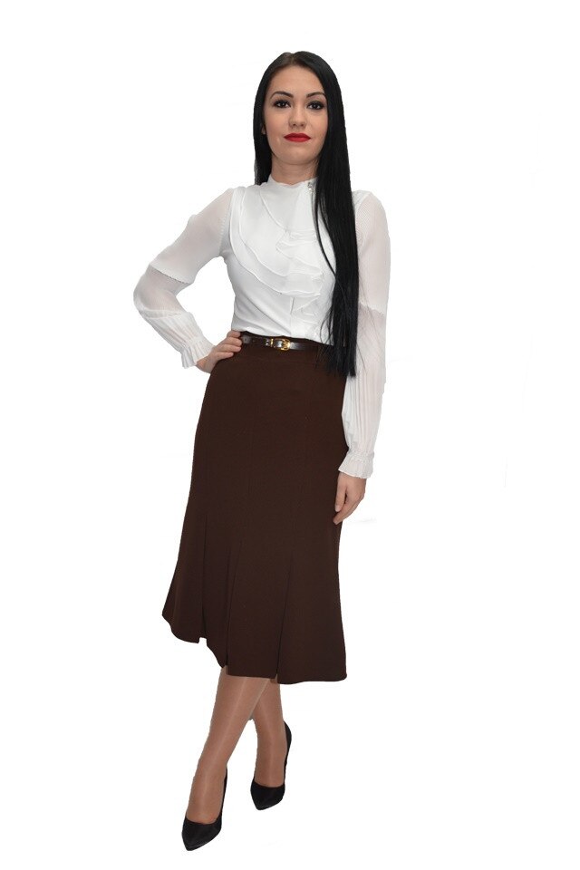 Fusta cu croi in clos, D&J Exclusive, Maro