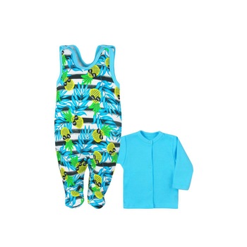 Compleu 2 piese pentru bebelusi Koala Tropical 07-176AL, Albastru Compleu 2 piese pentru bebelusi Koala Tropical 07-176AL, Albastru