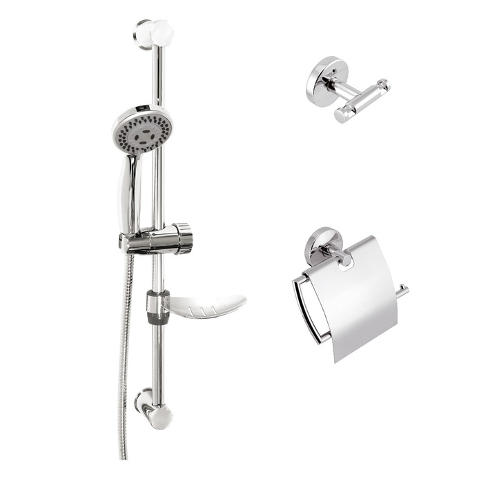 Set KAPITAN NOVASERVIS - set de dus, cuier dublu, suport hartie igienica