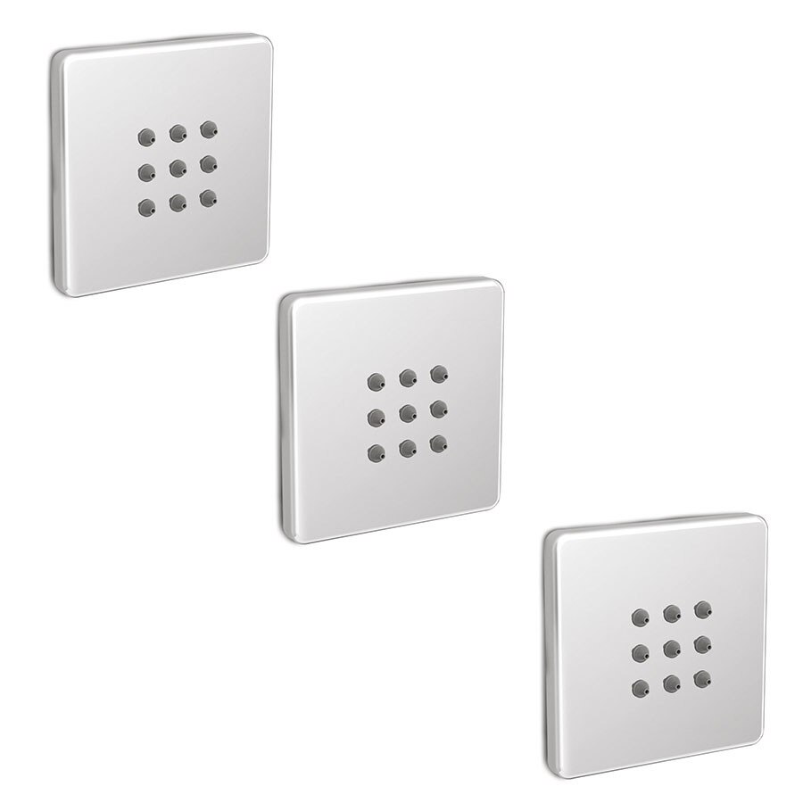 Dusuri laterale patrate Body Jet incastrate 75 x 75 mm, cu colturi rotunjite, Speedclean, fixare rapida, 3 bucati