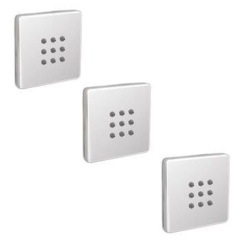 Dusuri laterale patrate Body Jet incastrate 75 x 75 mm, cu colturi rotunjite, Speedclean, fixare rapida, 3 bucati Dusuri laterale patrate Body Jet incastrate 75 x 75 mm, cu colturi rotunjite, Speedclean, fixare rapida, 3 bucati