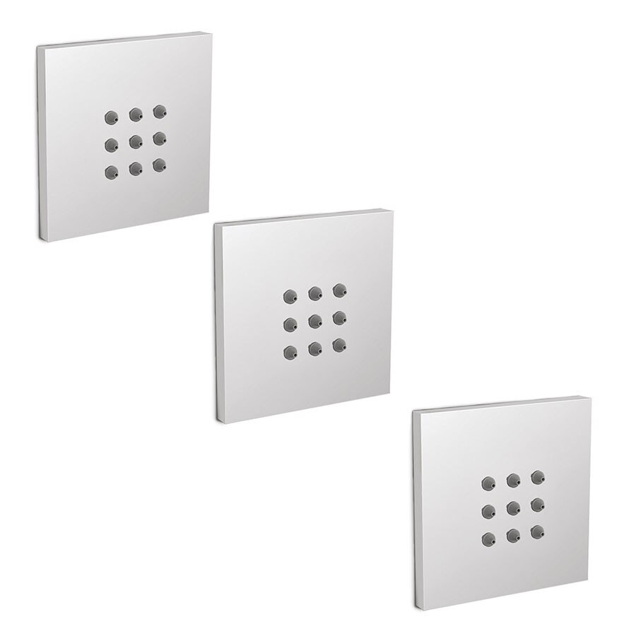 Dusuri laterale patrate Body Jet incastrate 75 x 75 mm, jet ploaie, membrana anticalcar, Speedclean, fixare rapida, 3 bucati