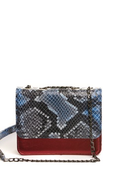 Geanta piele MABELLE PRINT, bleu Geanta piele MABELLE PRINT, bleu