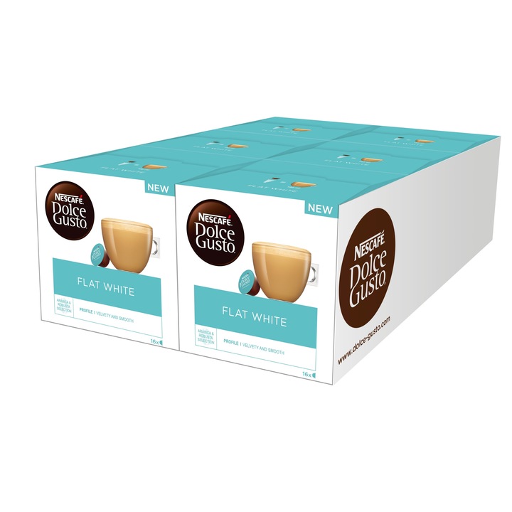 Комплект кафе капсули NESCAFÉ® Dolce Gusto® Flat White, 6 кутии по 16 напитки