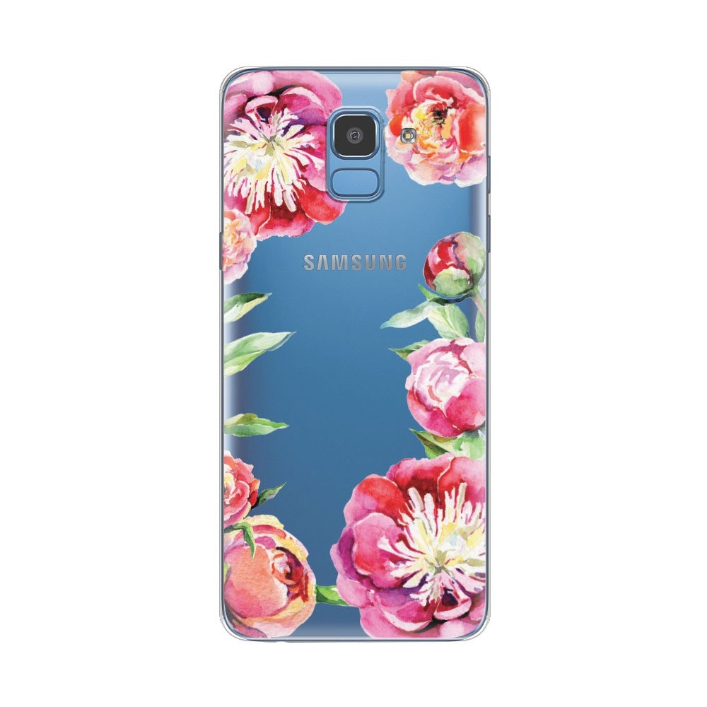 Husa Lemontti Silicon Art pentru Samsung Galaxy J6 2018, Flowers
