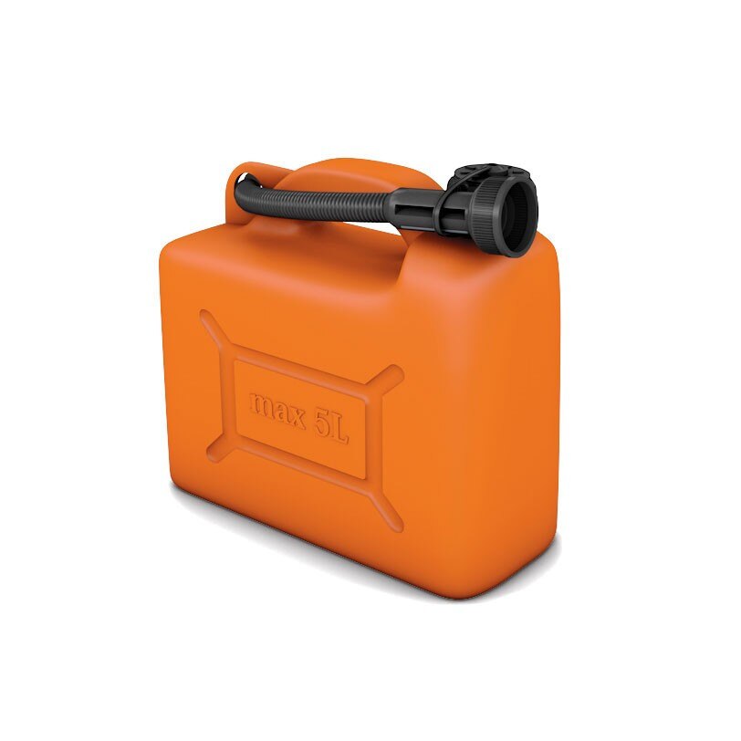 Canistra din plastic iMKⓇ pentru combustibil, 5 litri, cu palnie, portocaliu, AN