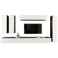 set living modular quadro 7 negru cu usi albe mdf lucios dimensiune 370cm imagen 51_0_
0