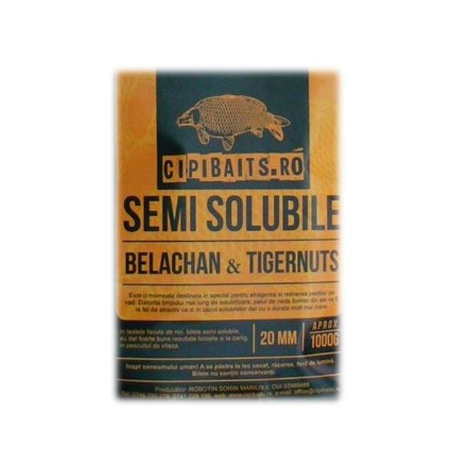 Boilies Semi Solubile belachan & tigernuts, CipiBaits, 1Kg, dimensiunea 20 mm