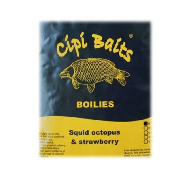 Boiles Fierte Squid Octopus Strawberry, CipiBaits, 1Kg, dimensiunea 22 mm
