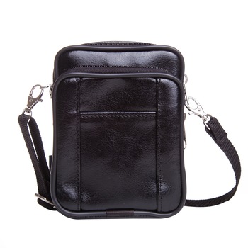 Borseta de umar barbati eleganta din piele naturala de culoare neagra Borseta de umar barbati eleganta din piele naturala de culoare neagra