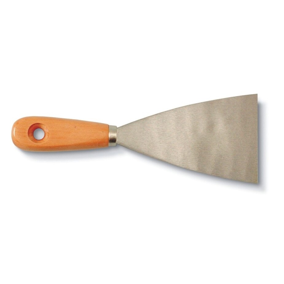 Spaclu inox iMKⓇ cu maner din lemn, 2 cm, maro, AN