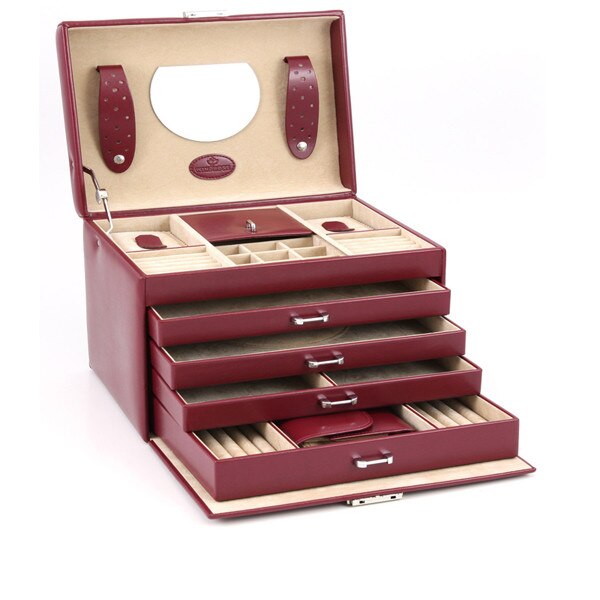 Caseta bijuterii Principessa, de culoare bordo, Windrose