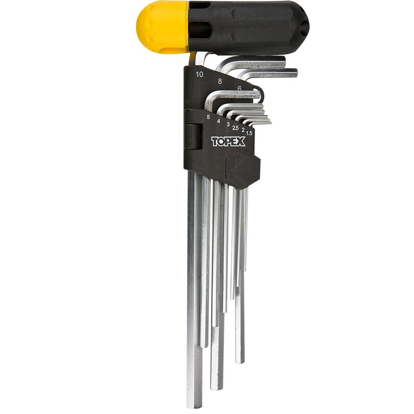 Set 9 chei imbus cu maner T, Topex 35D962, 1.5-10 mm