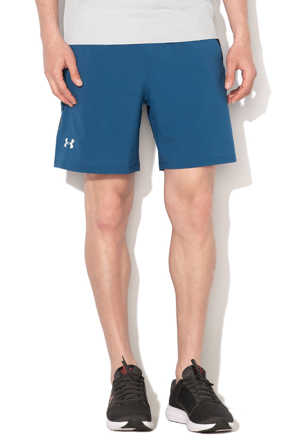 Under Armour, Pantaloni scurti elastici, pentru antrenamt Launch SW 7'', Albastru petrol