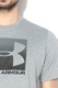 Under Armour, Tricou cu imprimeu logo pentru fitness Boxed, Gri melange