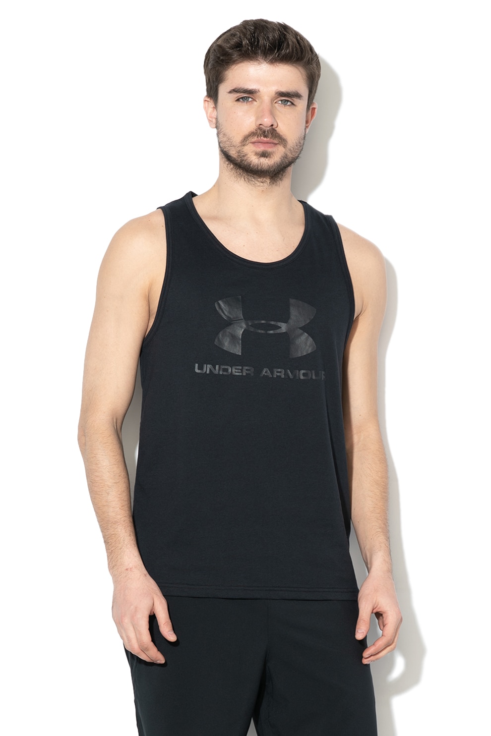 Under Armour, Top lejer cu logo pentru antrenament Sportstyle, Negru