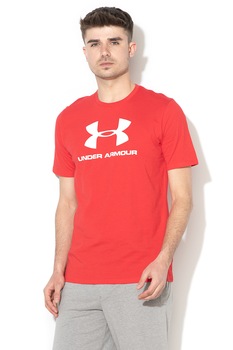 Under Armour, Tricou cu imprimeu, pentru antrenament Sportstyle, Rosu/Alb Under Armour, Tricou cu imprimeu, pentru antrenament Sportstyle, Rosu/Alb