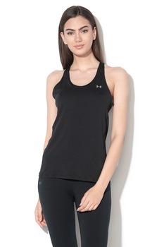 Under Armour, Top cu spate decupat pentru fitness, Negru Under Armour, Top cu spate decupat pentru fitness, Negru